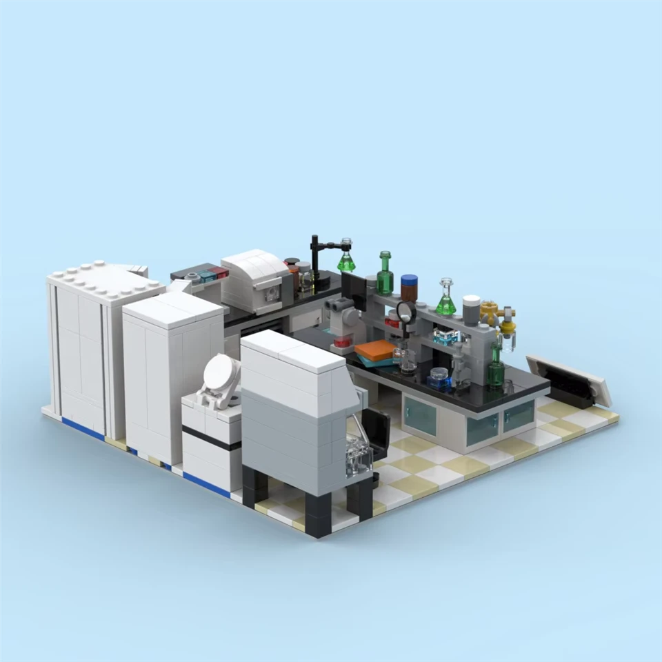 Medical Laboratory Bricks Moc Housing Model Toy House Bricks Streetscape Kids City Street View Building Blocks Sets For Toys factory